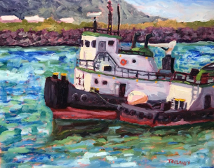 Tammy DeLaney - Justa Tuggin Along 11x14 oil